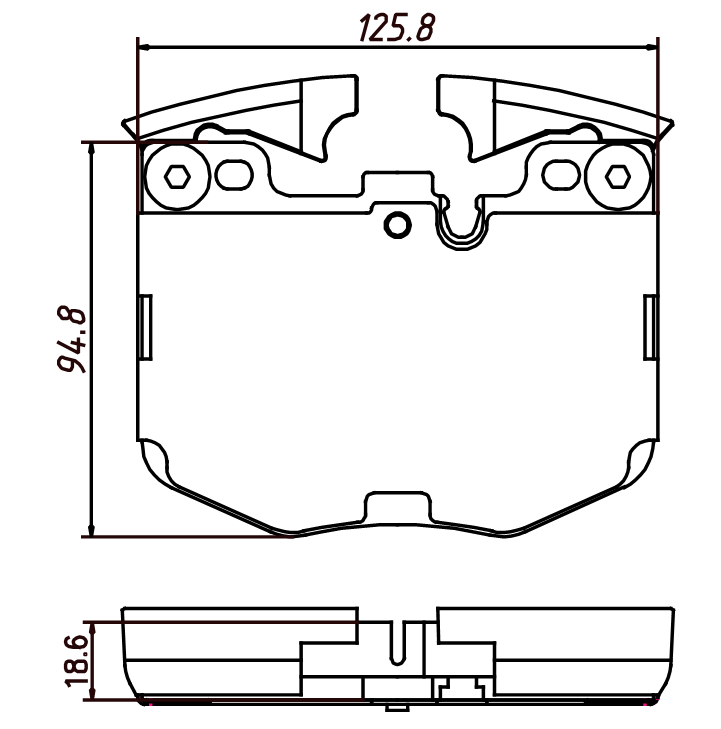 brake pad D1867 for BMW 7 740dX 740i 2015- 7 740i 740ix 740LdX 740Li 740LiX 2015