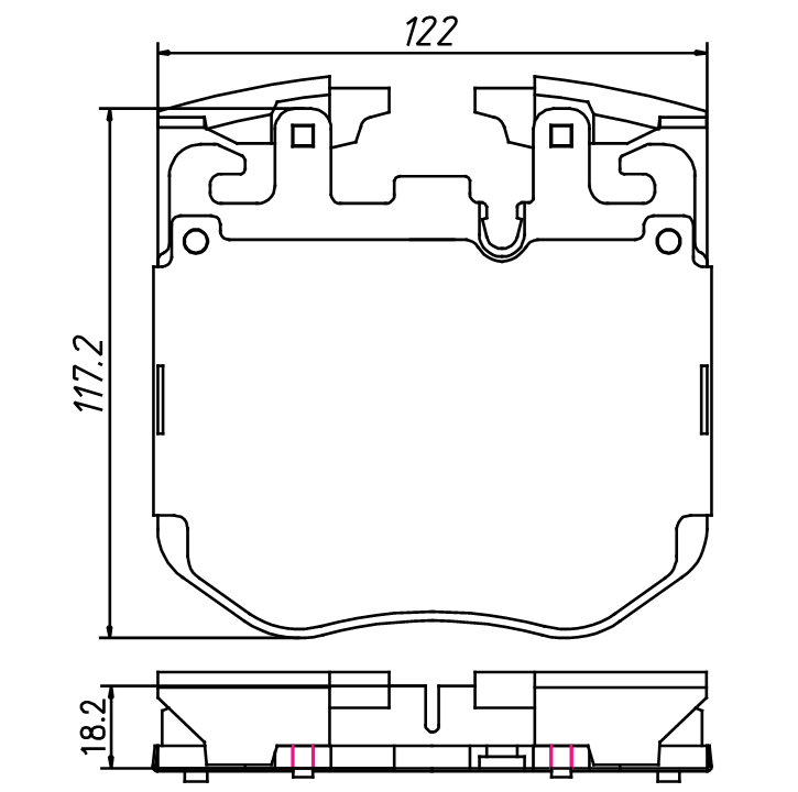 brake pad D1868 for BMW 7 750i 750iX 2015- 7750Li 750LiX 2015-