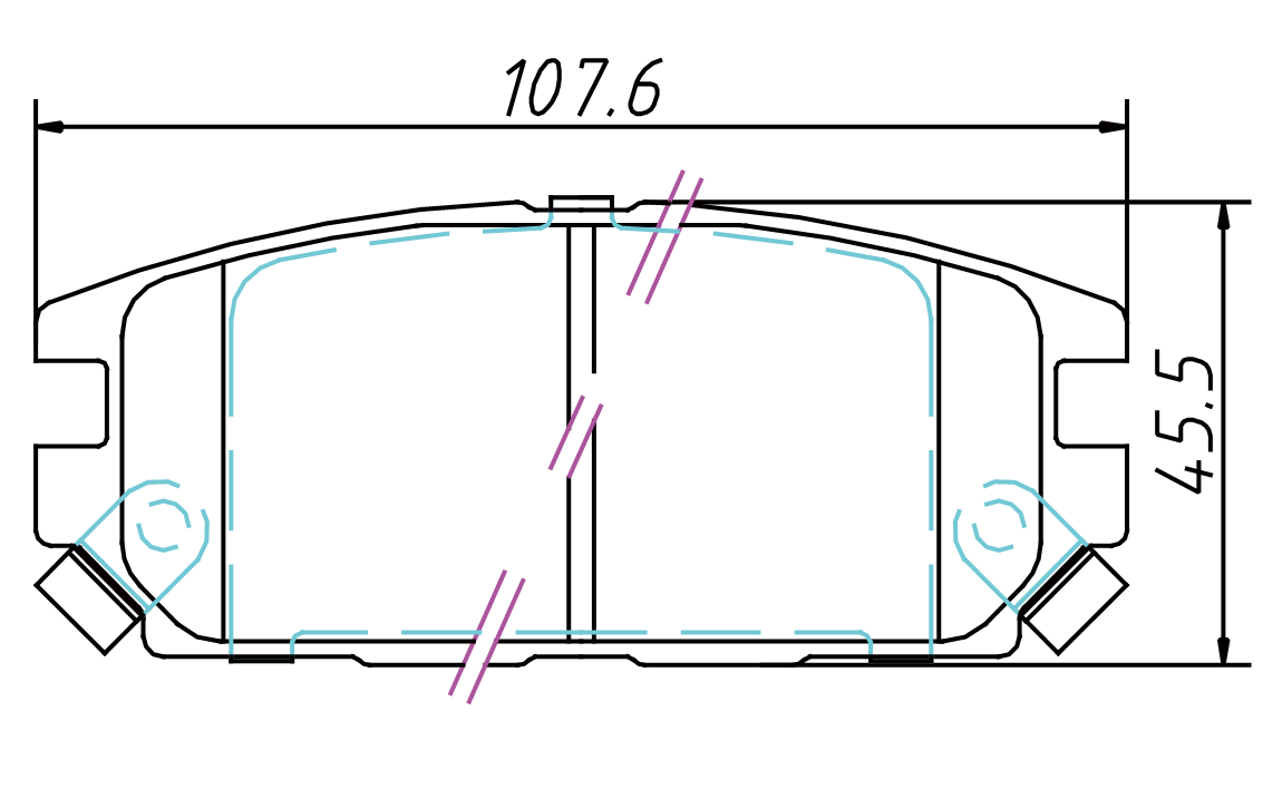 brake pad D532 for DODGE Stealth 1991-1993 EAGLE Talon 1995 MITSUBISHI 3000GT