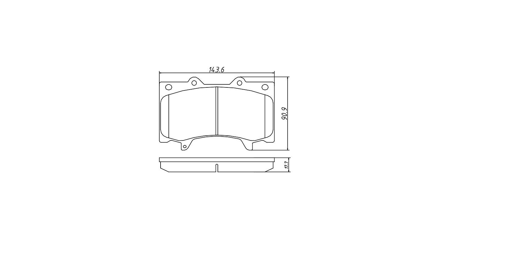 Negligible dust brake pad D1748 for NISSAN Patrol 2012-2014